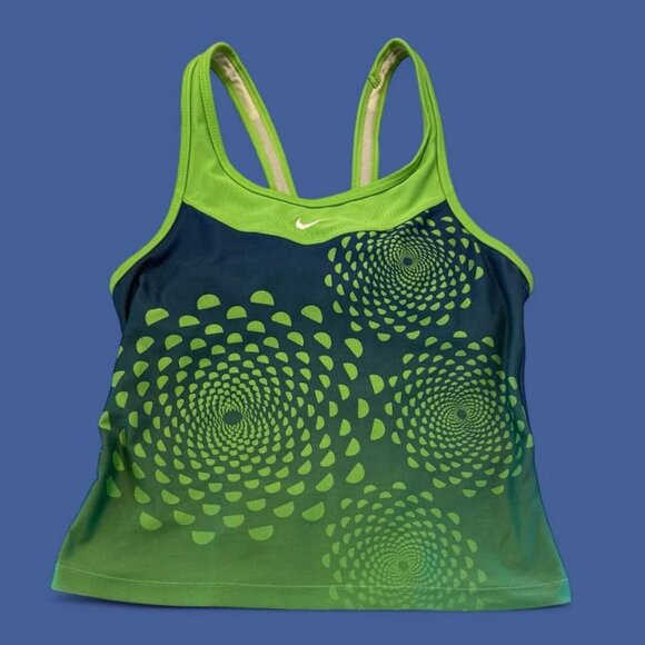 Women’s Nike Green and Blue Dri-Fit Sports Bra‎ Tank Top-Size Small - Picture 1 of 7